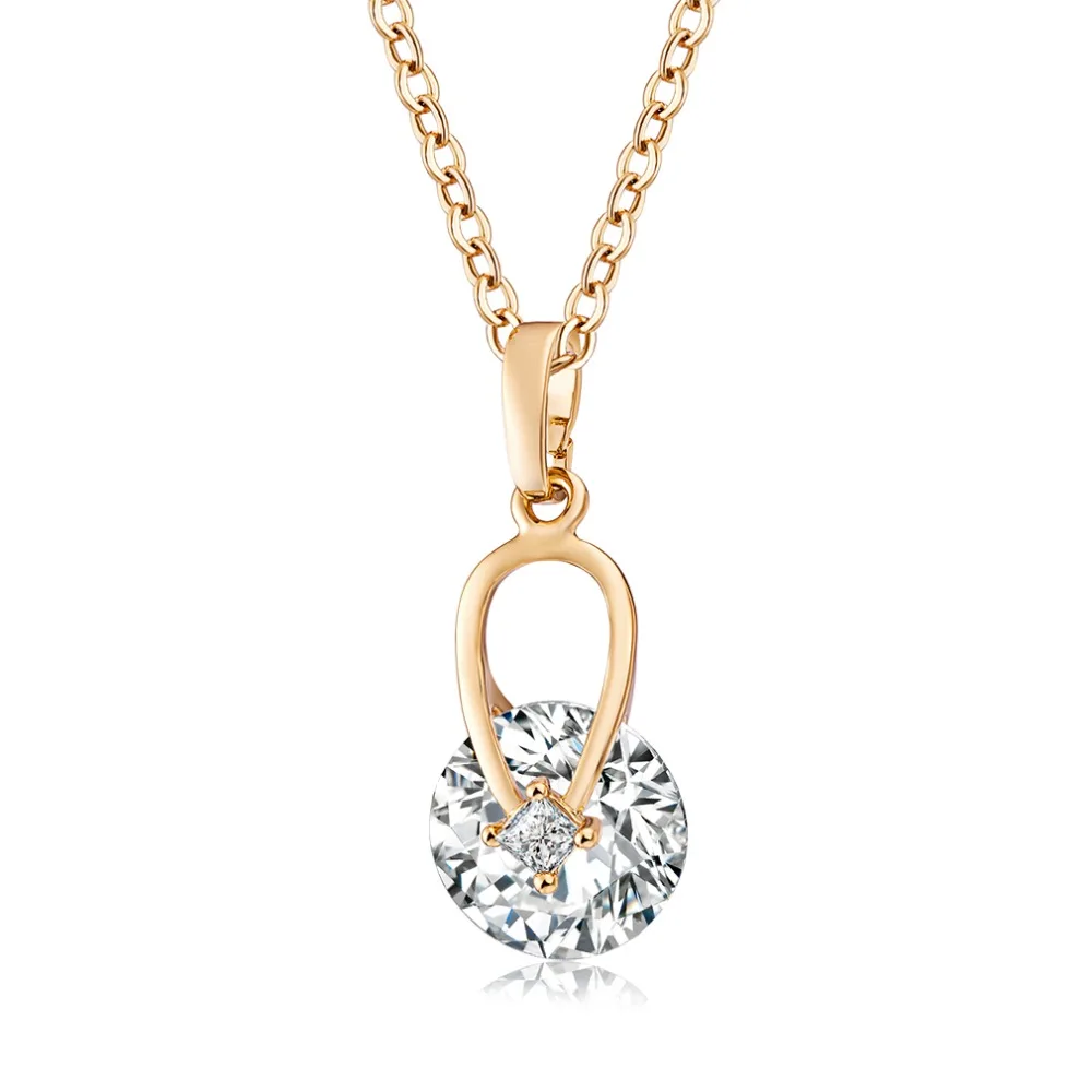 

Fashion Bohemian Round Zircon Girl Pendant Necklace Crystal Beads Stone Women Pendant Charming Simple Necklace Bijoux Jewelry