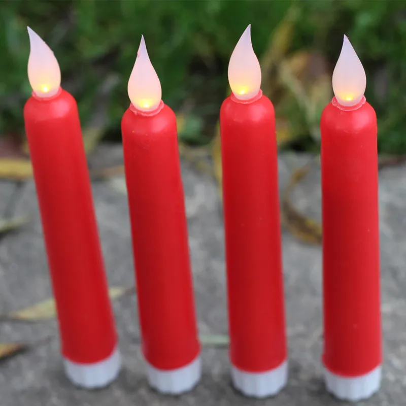 5 Inch Flameless Taper Candle With Candle Holders Birthday Wedding