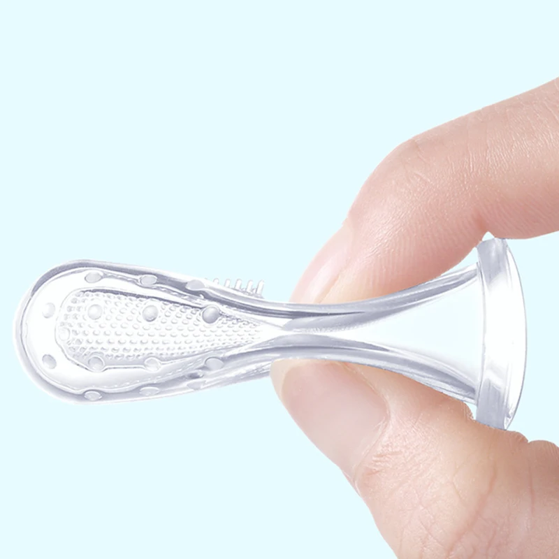 Kids Baby Infant Soft Silicone Finger Toothbrush Portable Teeth Rubber Massager Brush Clean Teeth