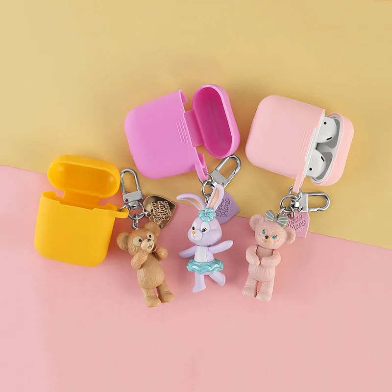 

Cute Rabbit and Bear Silicone Case for Apple Airpods Bluetooth Earphone Accessories Protective Bag Air pods Case With Keyring