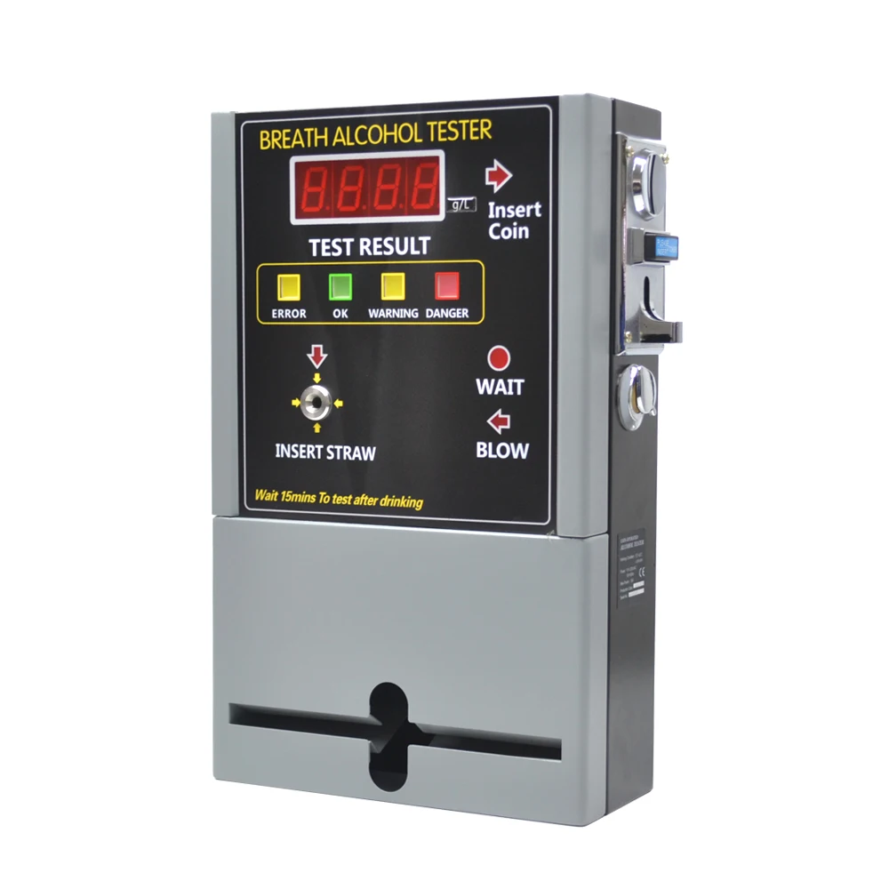 professional coin operated alcohol tester/breathalyzer machine for bar