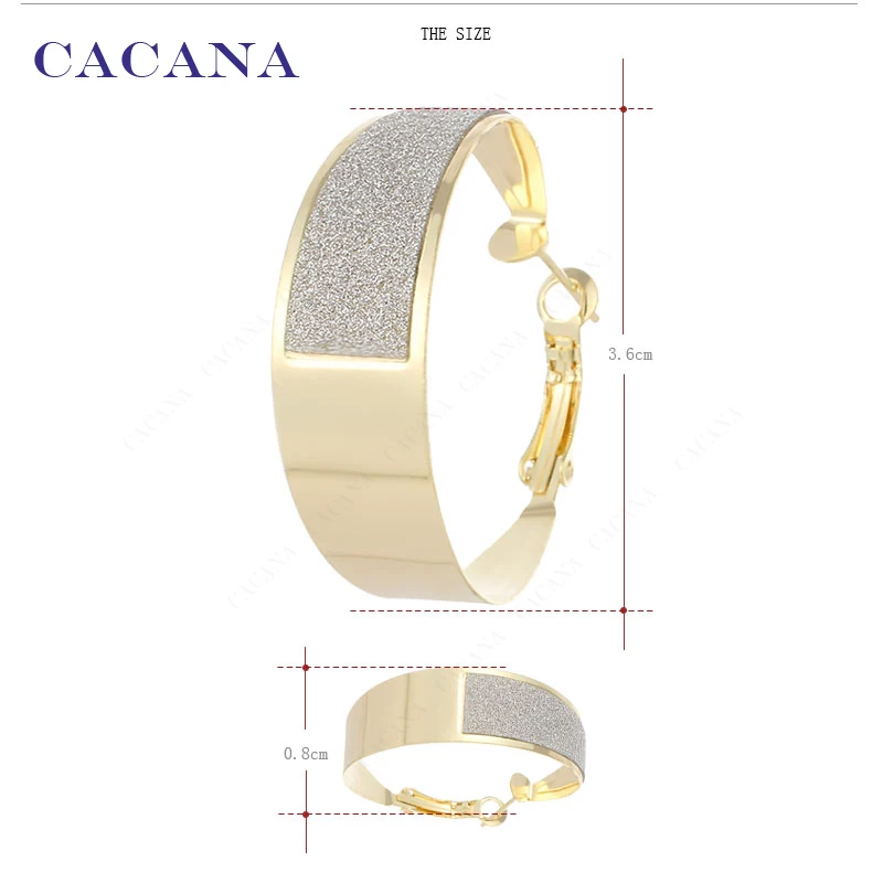 CACANA Hoop Long Earrings For Women Beautiful Wide Round Bijouterie Hot Sale No.A856 A857