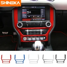 SHINEKA más ABS GPS DVD vídeo Marco de Panel tablero embellecedor interior, accesorios para Ford Mustang 2015 +