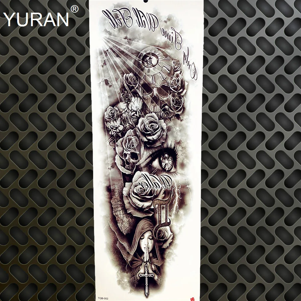 144 5 De Réduction3d Fleur De Prunier Lune Arbre Rouge Rose Tatouage Temporaire Autocollants Grande écluse Fleur Croix De Tatouage Autocollants