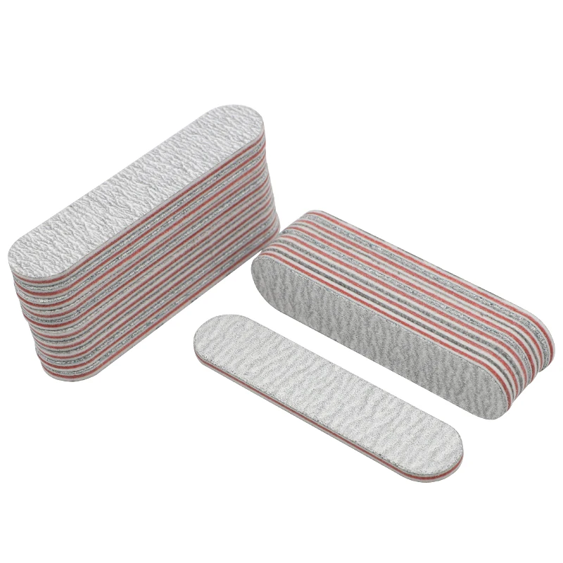 Ferramentas da Arte para Unhas Cinza Mini Unha Arte Lixa Arquivo Polonês Arquivos Manicure Dupla Face Cal um Ongle 9*2cm 100pcs 7 High Quality Beleza e saúde