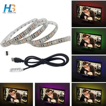 USB led strip smd 5050 rgb IP20 IP65 waterproof DC 5V 1m 50cm TV Background Light RGB Flexible Lighting Adhesive Tape 30LED/m