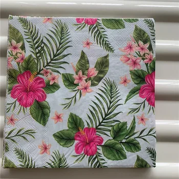 

Decoupage table paper napkins elegant tissue vintage towel pink red flower leaf birthday wedding party home beautiful decor 20