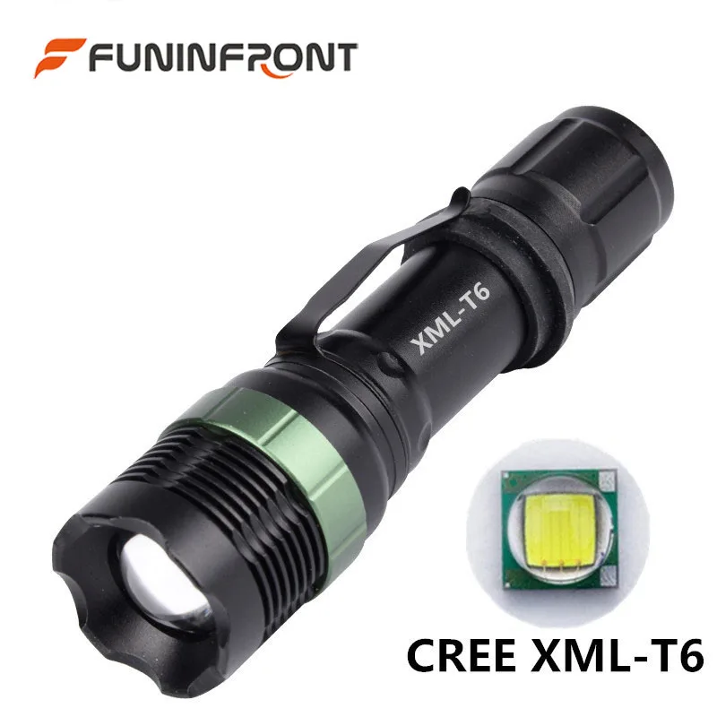 

Adjustable Focus Zoom Cree XM-L T6 Led 1000lm Flashlight Portable Q5 Handy LED Torch 18650 3 Modes Outdoor Camp Lanterna Lampe