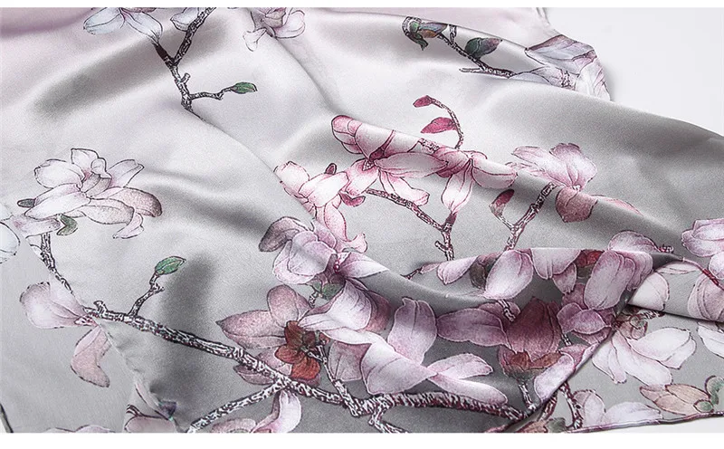 Butterfly Print Silk Scarf Spring Pure Silk Scarf Shawl Hand-rolled Edges Natural Silk Scarf Women Fashion Scarves Wraps