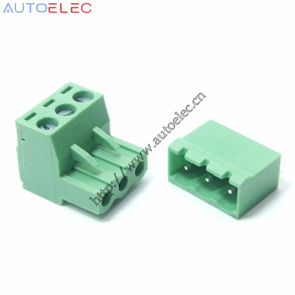 100pcs/lot 5.08mm pitch 2EDGK 3Poles PCB terminal blocks straight pins