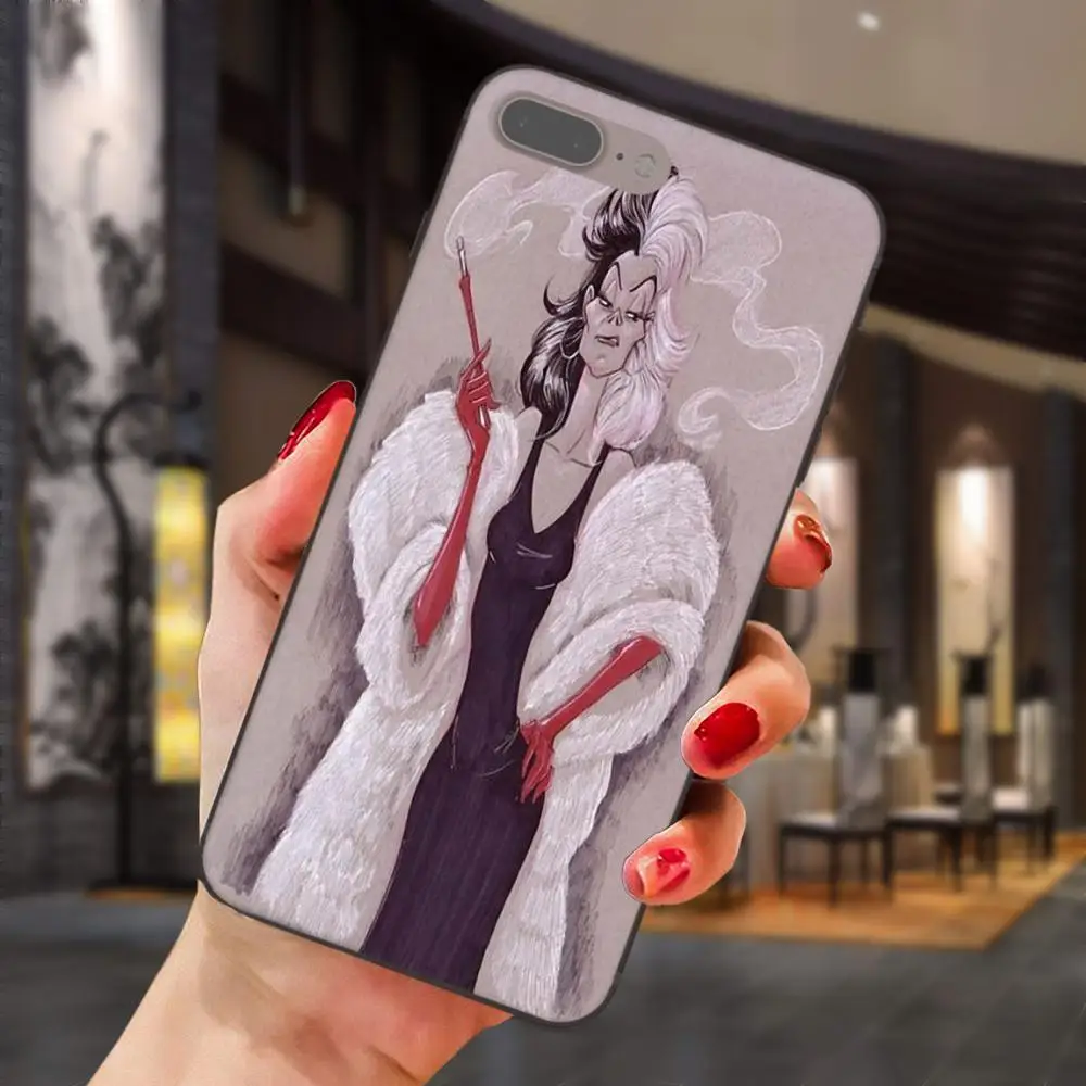 Мягкие ТПУ чехлы накладки Cruella мультфильм для Samsung Galaxy Note 4 8 9 G313 S3 S4 S5 S6 S7 S8 S9 S10 Edge Plus