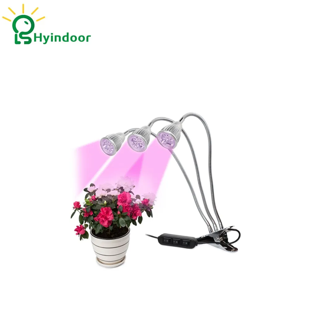 15 Вт светодиодный освещение три головы растут лампы для кашпо растет свет затемнения USB клип стол растений с 360 градусов гибкая Goosene