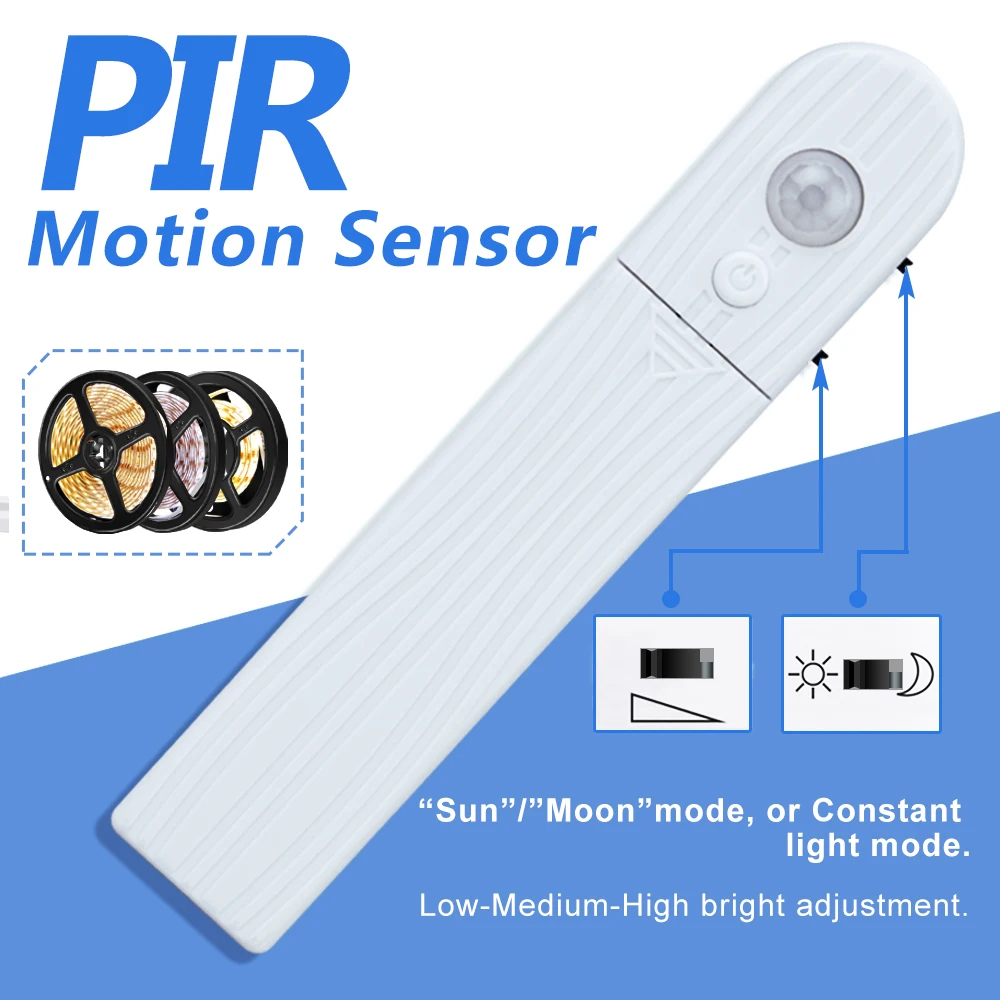 Беспроводной датчик движения светодиодная лента лампа 1 м 2 м 3 м водонепроницаемый Fita светодиодный светильник лента для шкафа шкаф для шкафа лестницы ночной Светильник