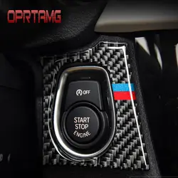 Автомобильные аксессуары для bmw F30 F34 двигателя автомобиля Start Stop ключ зажигания панели наклейки углеродного волокна круг м в полоску