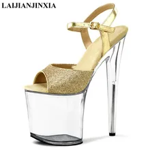 LAIJIANJINXIA/Новинка; прозрачные босоножки на высоком каблуке для танцев на шесте; Брендовая обувь на каблуке; обувь для танцев