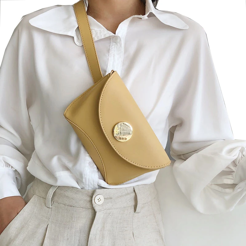

Mododiin Fashion PU Leather Waist Bag Solid Simple Fanny Pack Fashion Brand Designer Crossbody Chest Bags Shoulder Bag DNV1031