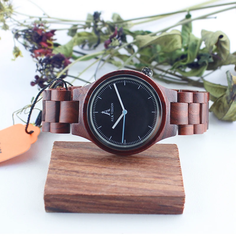 ALK wood watch 2017 fahsion quartz lovers watch natural wooden wristwatches male female casual pointer clock dropshipping