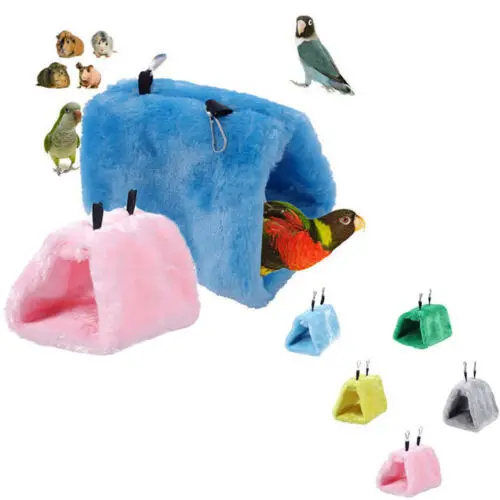 Winter Bird Plush Hut Tent Hanging Bed Nest Cage Hammock For Parrot Parakeet US
