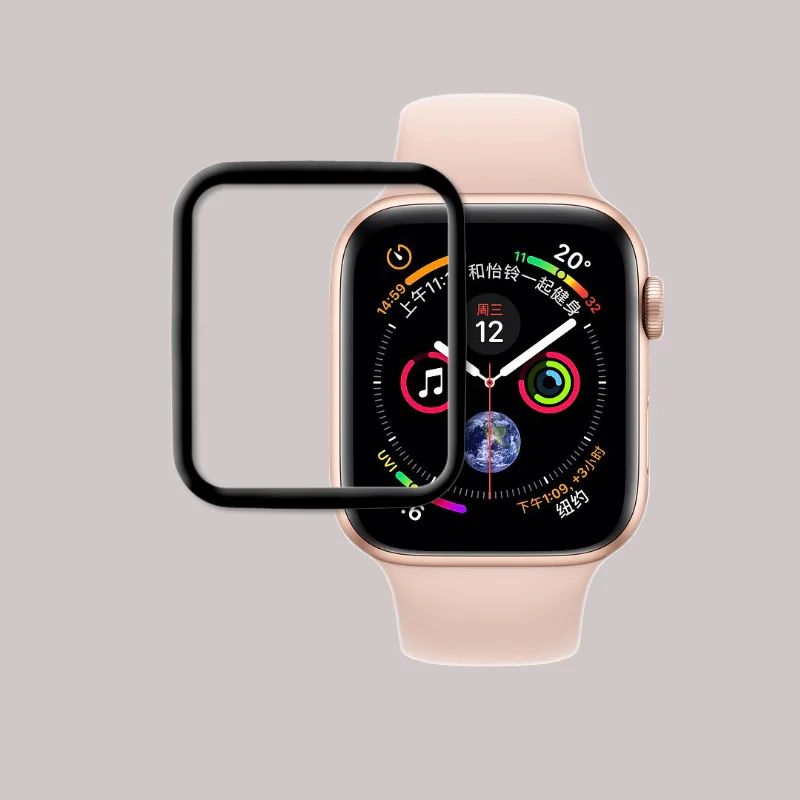 

9H Curved Full Coverage Tempered Glass Screen Protective Film Hot Bending Tempered Film For Apple Watch iWatch4