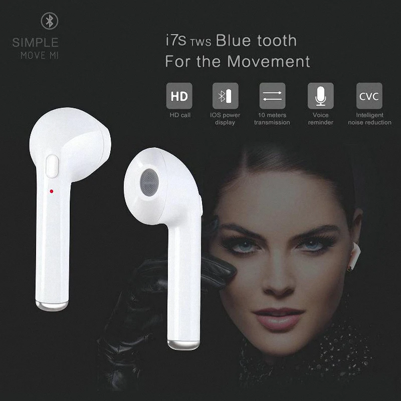 Портативный Bluetooth 5 0 наушники беспроводные мини в ухо I7 TWS с микрофоном свободные