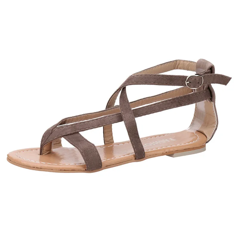 

New Arrival Fashion Womens Flat Wedge Espadrille Ladies Flock Rome Tie up Sandals Buckle Strap Platform Summer Gladiator Shoes S