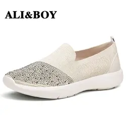 ALIBOY Diamond fly mesh lazy женская спортивная обувь basket homme спортивные кроссовки женская обувь для ходьбы femme размер 35-41