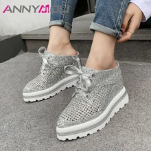 ANNYMOLI/летние женские шлепанцы Шикарная обувь на платформе и