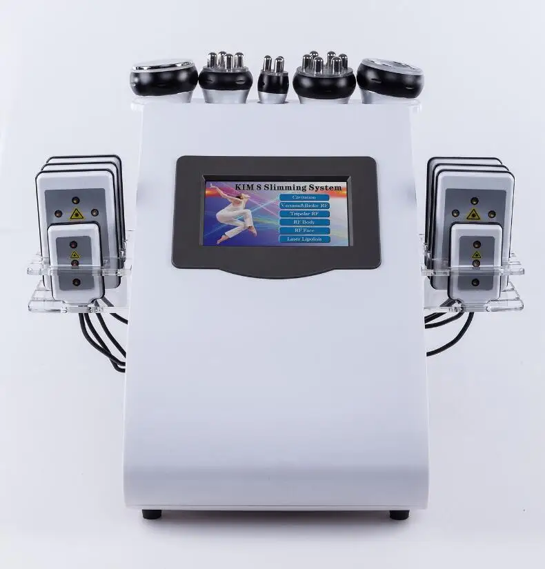 

New Design 6 In 1 Ultrasonic Cavitation Vacuum Radio Frequency Lipo Laser Slimming Machine for Spa CE/DHL Fast Shipping