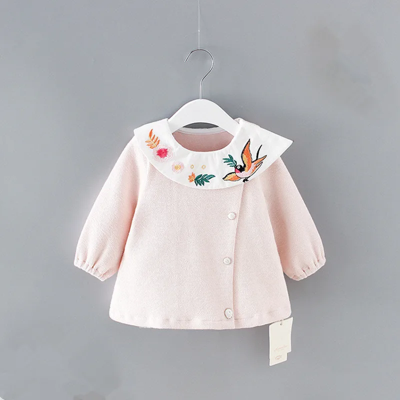 

Baby Girls Clothes Newborn Infant Bird Embroidery Baby Girls Long Sleeve Shirt Tops Outfits Girls Blouses 0-2Y