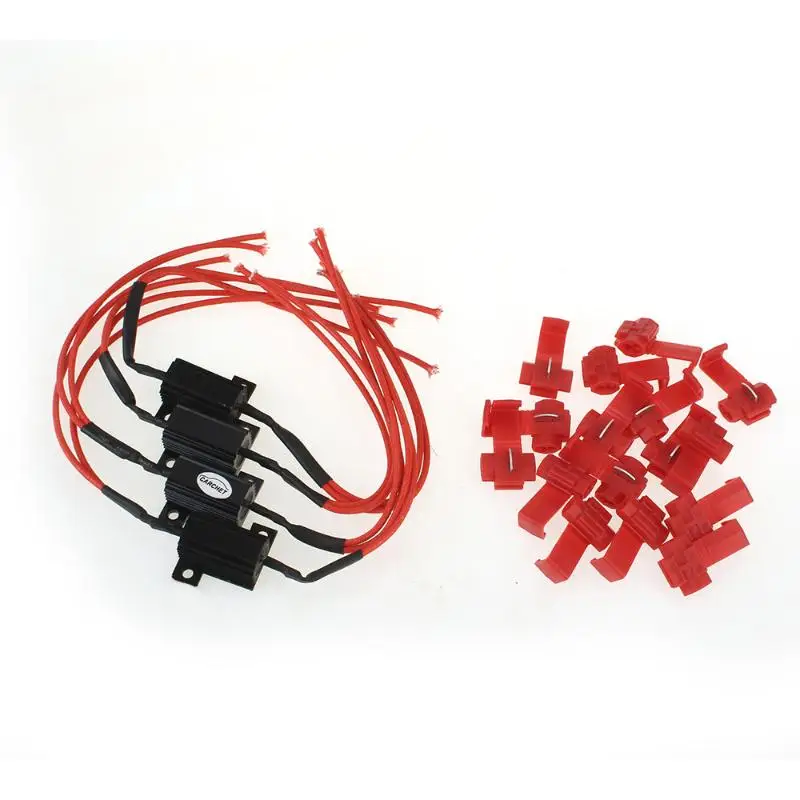 4pcs CARCHET 25W 6.8ohms LED Turn Signal Light Resistor for 12V Motorcycle Car Black