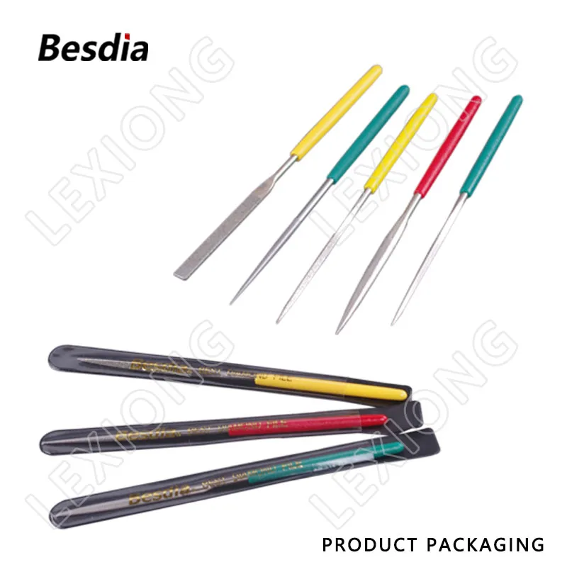 

TAIWAN Besdia Diamond Needle Files 3*140MM Round Half-Round Flat Square Triangle Corundum Alloy File