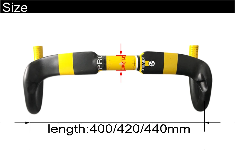 TMAEX желтый полный карбоновый руль топ углеродное волокно дорожный велосипед бар UD карбоновый изогнутый Руль Запчасти велосипеда ультра легкий