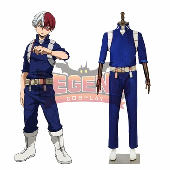 

Anime My Hero Academia Shoto Todoroki Cosplay Costume Boku no Hero Akademia fight costume outfit men Costume