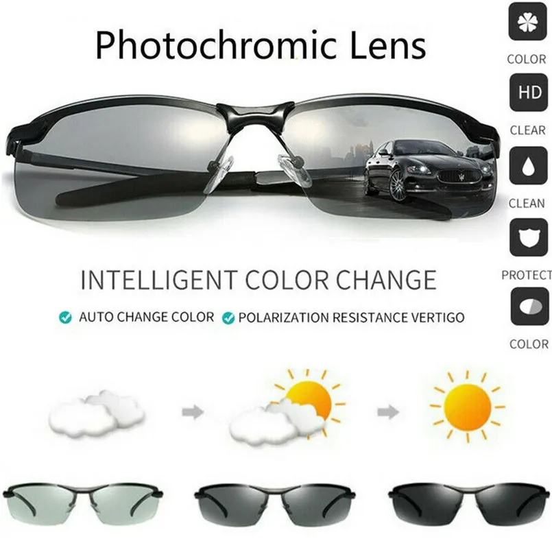 2019 Smart sunglasses riding goggles man driving fishing glasses cycling glasses polarized photochromic sport sunglasses 30J19 (1) - 副本