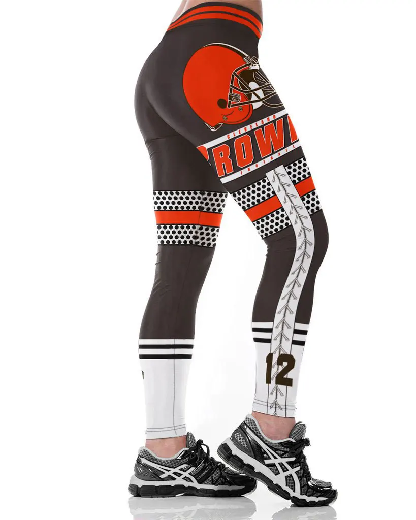 

Cleveland B-Team Fitness Leggings Fiber Elastic Hiphop Party Cheerleader Rooter Workout Pants Logo Trousers Dropshipping