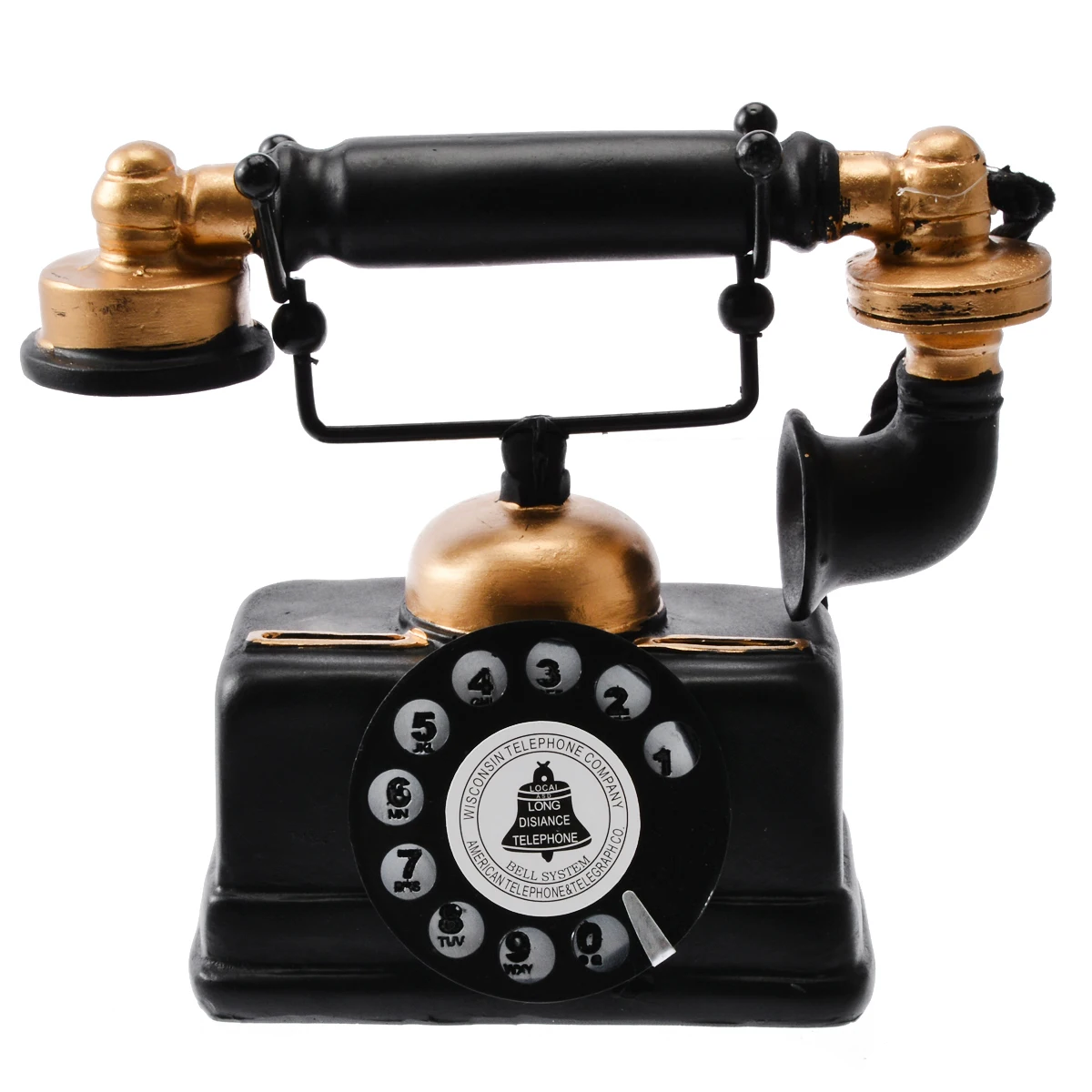 New Vintage Rotary Telephone Statue Antique Shabby Old Phone Figurine Home Decor For Desk Decoration Holidays Gifts