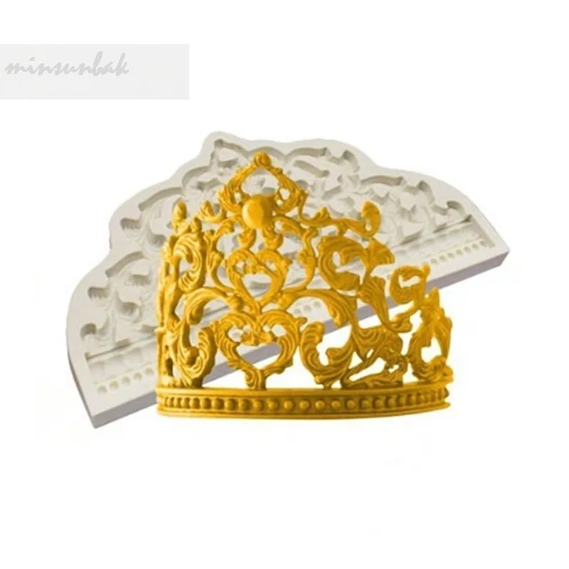 

minsunbak Crown Silicone Mold European Retro Embossed Cake Edge Decoration Tool Sugarcraft