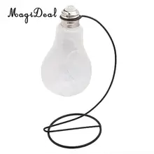 MagiDeal лампа ручной работы стеклянная Цветочная гидропонная Ваза Бутылка Террариум контейнер и железная подставка для спальни гостиной офиса Декор