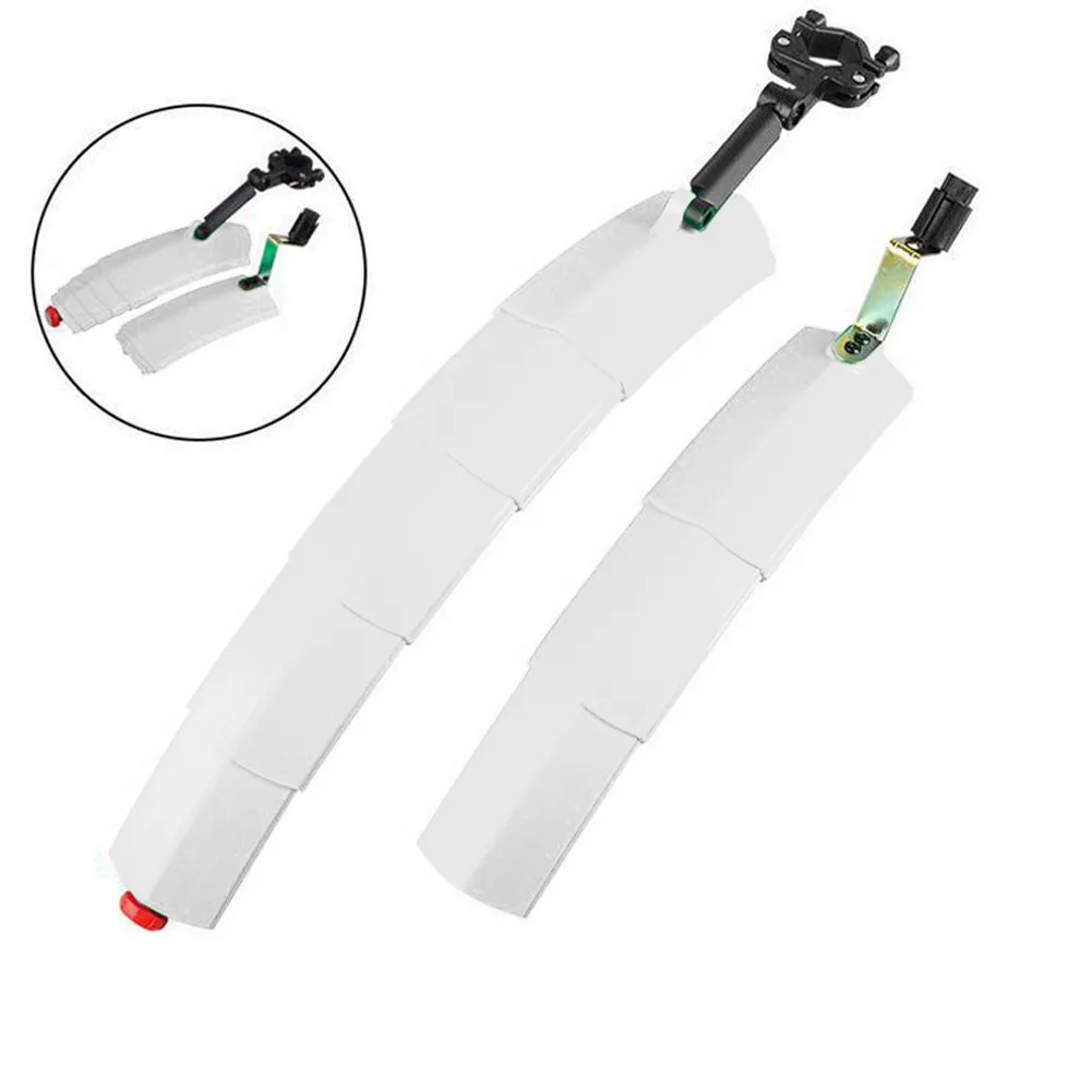 Mountain Bike Fenders Set Retractable Front Rear Mudguards With Tail Light Sports Outdoors Interior Design Soft Plastic #4S05 (27)