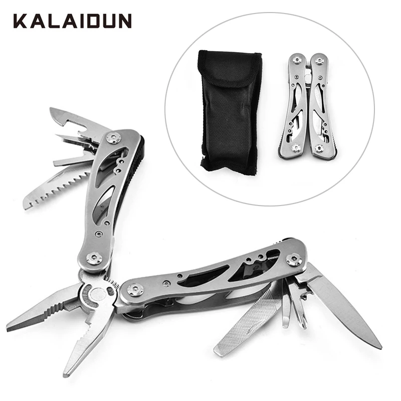 

KALAIDUN Pliers Pocket Folding Multitool Outdoor Cable Cutter Crimping tool Knife Screwdriver Saw Survival Hand Tools Stainless