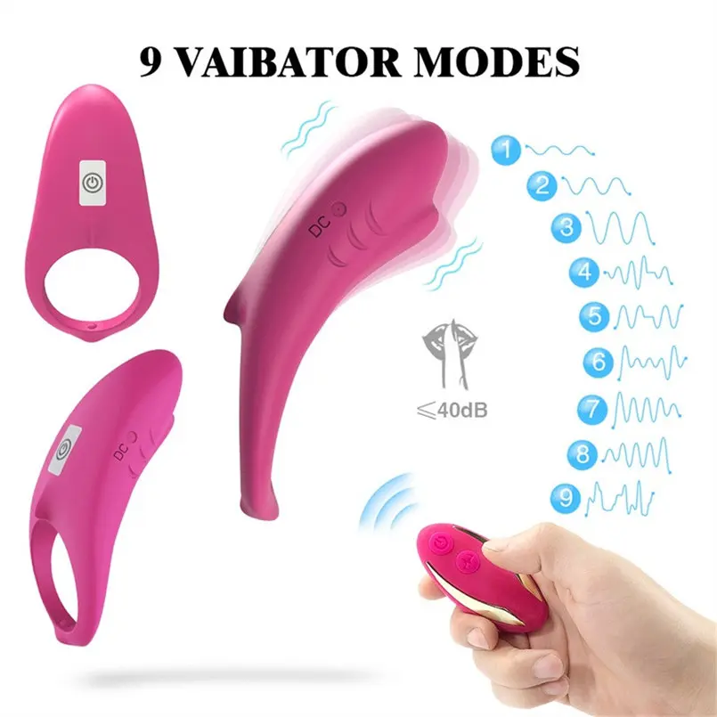 

Male Rechargable Penis Vibrating Cock Ring Collars Delay Vibrator Sex Toy 2 In 1 Semen Lock Ring Erotic toys Sex toys for men 8