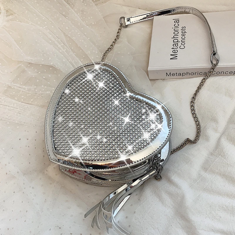 

Diamond bag 2019 Summer New High Quality PU Leather Women's Designer Handbag Tassel Chain Shoulder Crossbody Bag Bolsos Mujer