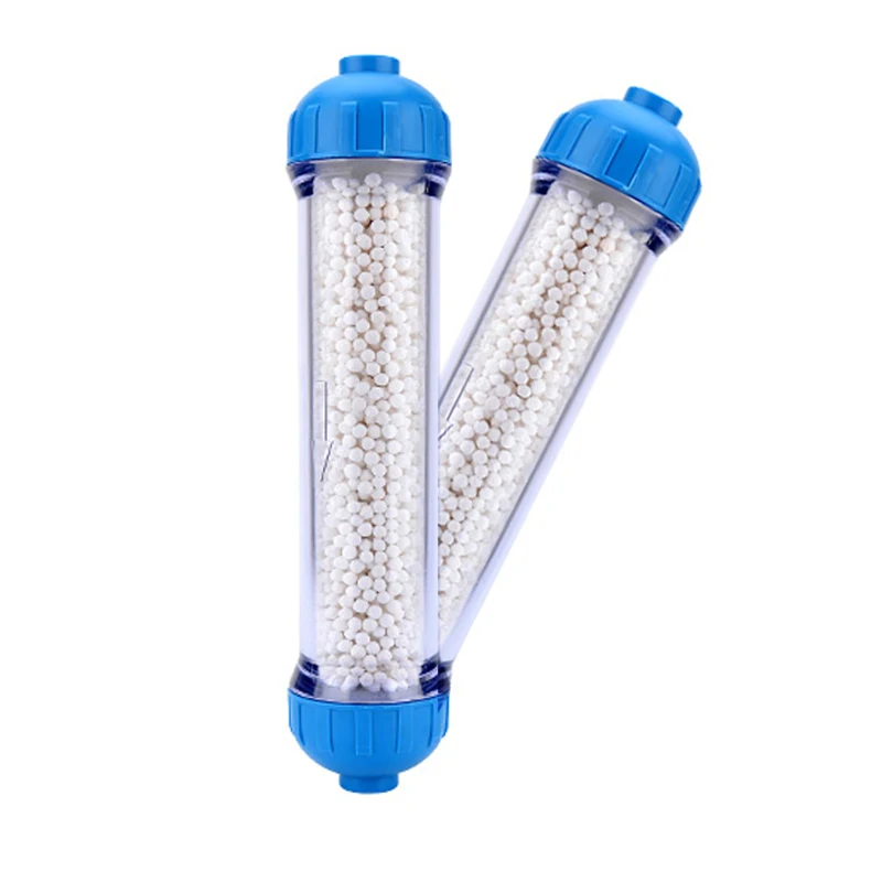 RO Refillable T33 Housing DIY Fill Water Filter Cartridge Filled  Treatment Health Softener Removal Chlorine Balls All Fittings (6)