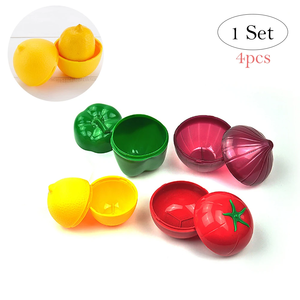 4PCS Fruit /& Vegetable Storage Containers Onion Lemon Tomato and Garlic Saver