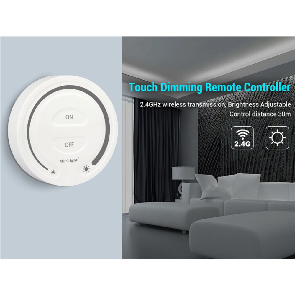 

Milight 2.4GHz Wireless LED Controller Touch LED Dimmer Mi Light Touch Dimming Remote Controller For Mi Light Smart Light FUT087