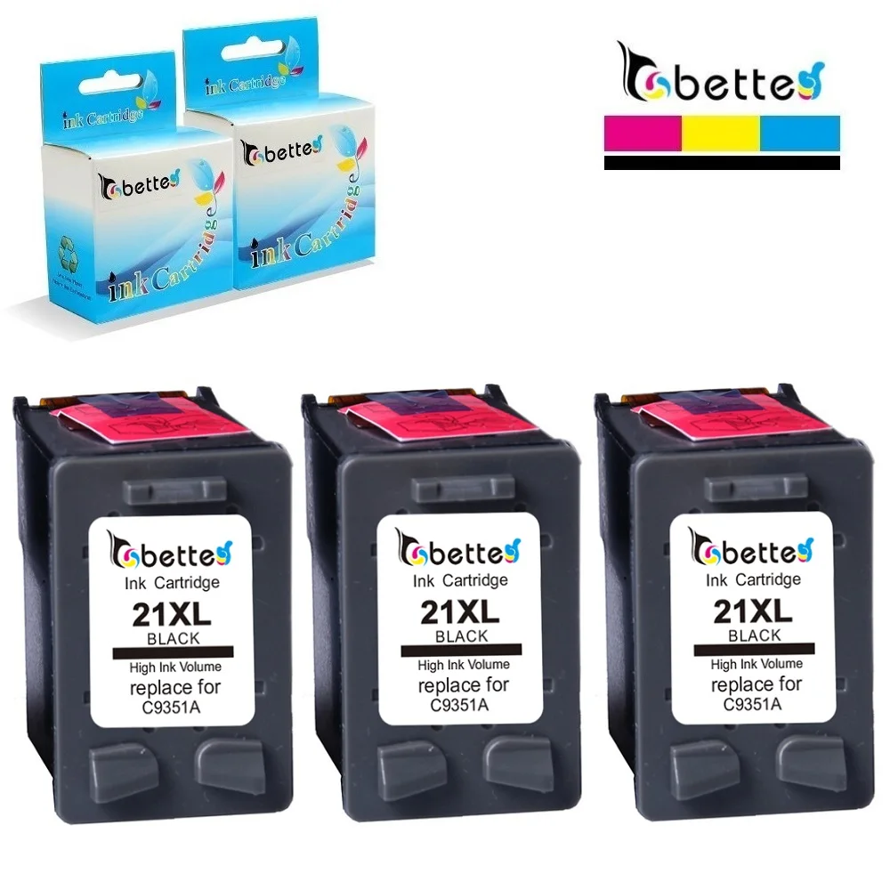 3PK, Compatible Ink Cartridges for HP 21 XL hp21 OfficeJet J3650 J3680 PSC 1401 1402 1403 1406 