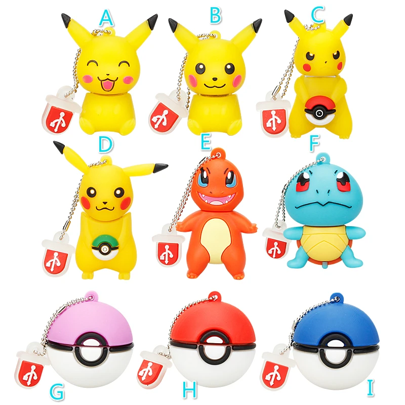 Флешка Pokemon Pikachu 4 г 8 Гб USB флеш-накопители 16 ГБ 32 ГБ 64 ГБ Флешка 128 Гб мультфильм животные милые usb-флеш-накопитель в подарок Бесплатная