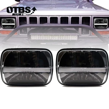 

1 Pair 5*7 Inch High/Low Beam DRL 6"x7" Led Square Headlights With Angel Eyes Amber turn signal for Jeep Wrangler YJ Cherokee XJ
