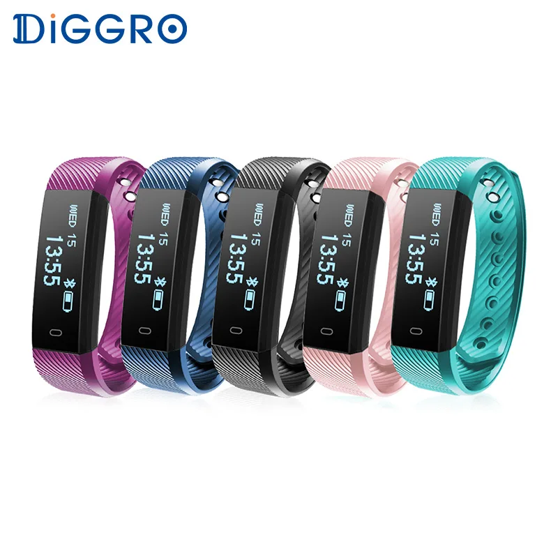 

Diggro ID115HR Smart Bracelet Heart Rate Monitor Sport Tracker Waterproof Wristbands For IOS Android
