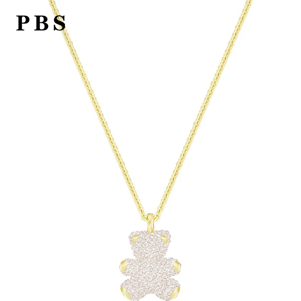 

PBS Original Copy High Quality 1:1 Exquisite White Bear Necklace Gold-plated Logo Free Package Manufacturers Wholesale